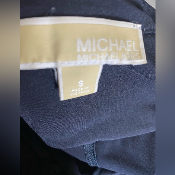 Michael Kors Midnight Blue Maxi Dress with Gold Buttons missing string belt - Picture 6 of 8